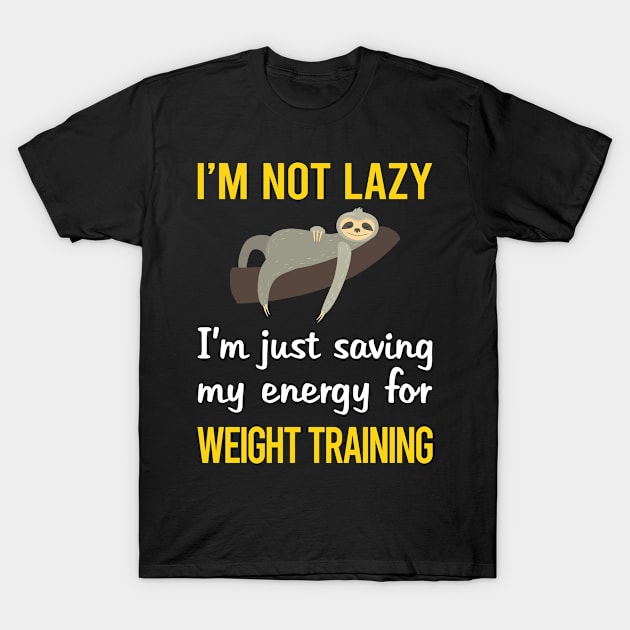 Funny Lazy Weight Training T-Shirt by Hanh Tay